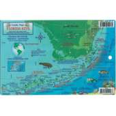 Florida Keys Coral Reef Creatures & Dive Map LAMINATED CARD
