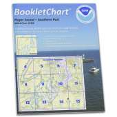 HISTORICAL NOAA BookletChart 18448: Puget Sound-Southern Part, Handy 8.5" x 11" Size. Paper Chart Book Designed for use Aboard Small Craft