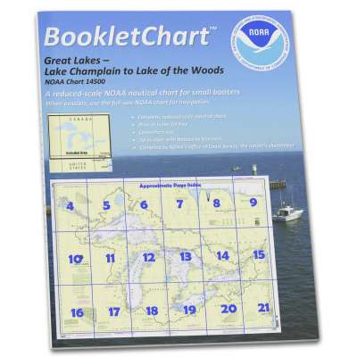 HISTORICAL NOAA BookletChart 14500: Great Lakes: Lake Champlain to Lake of The Woods, Handy 8.5" x 11" Size. Paper Chart Book Designed for use Aboard Small Craft