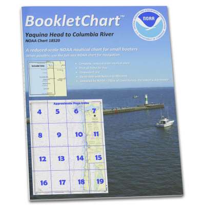 NOAA BookletChart 18520: Yaquina Head to Columbia River;Netarts Bay, Handy 8.5" x 11" Size. Paper Chart Book Designed for use Aboard Small Craft