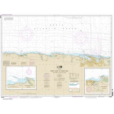 HISTORICAL NOAA Chart 25668: North Coast of Puerto Rico Punta Penon to Punta Vacia Talega;Puerto Arecibo;Puerto Palmas Altas