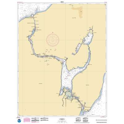 HISTORICAL NOAA Chart 14972: Keweenaw Waterway: including Torch Lake;Hancock and Houghton