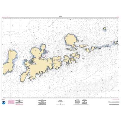 HISTORICAL NOAA Chart 16471: Atka Pass to Adak Strait;Three Arm Bay: Adak Island;Kanaga Bay: Kanaga Island;Chapel Roads and Chapel Cove: Adak Island