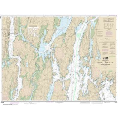 HISTORICAL NOAA Chart 13296: Boothbay Harbor to Bath: Including Kennebec River