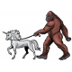 Bigfoot & Unicorn STICKER (1 STICKER)